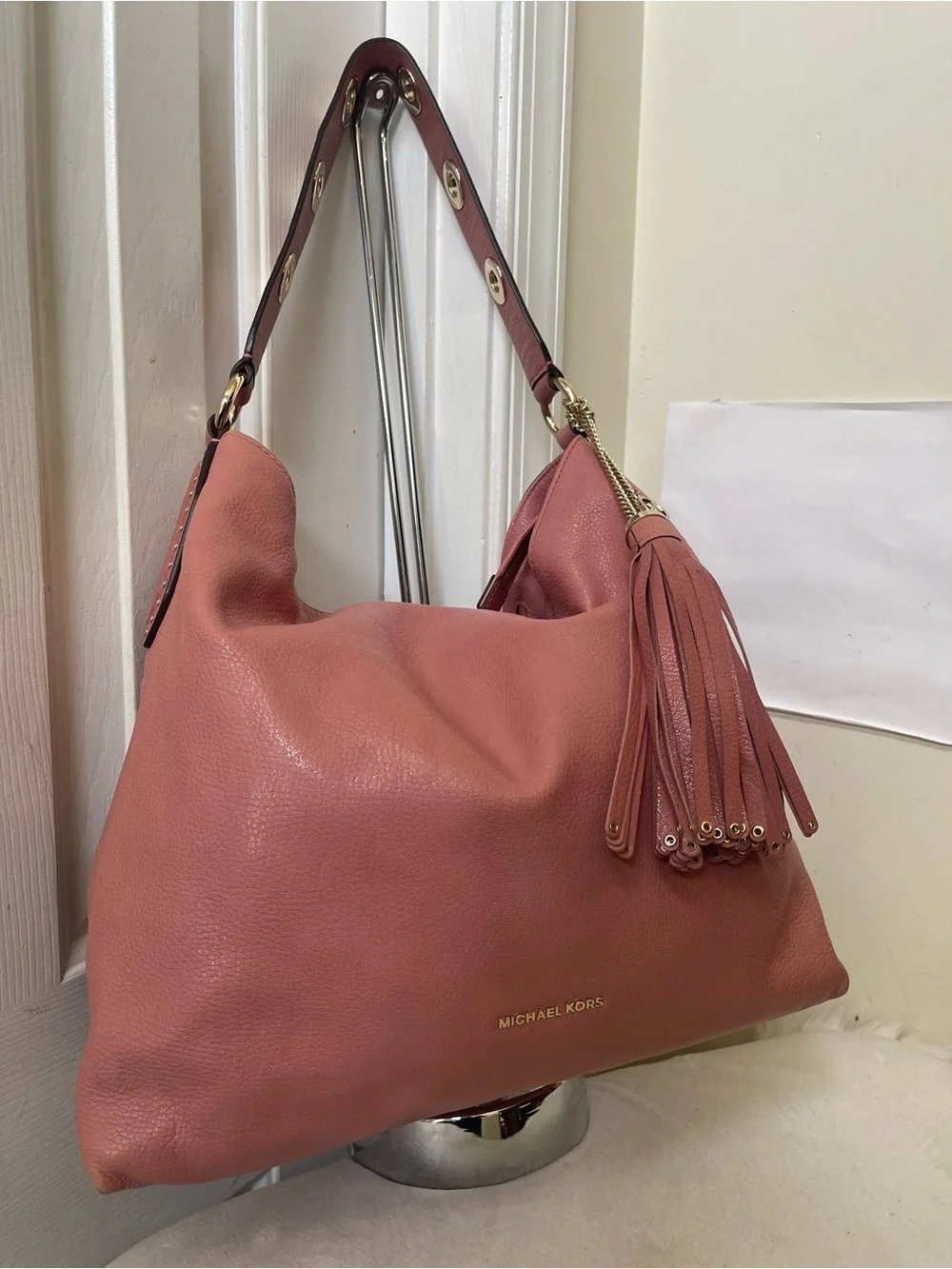 Michael Kors Brooklyn large shoulder bag Dusty Rose
